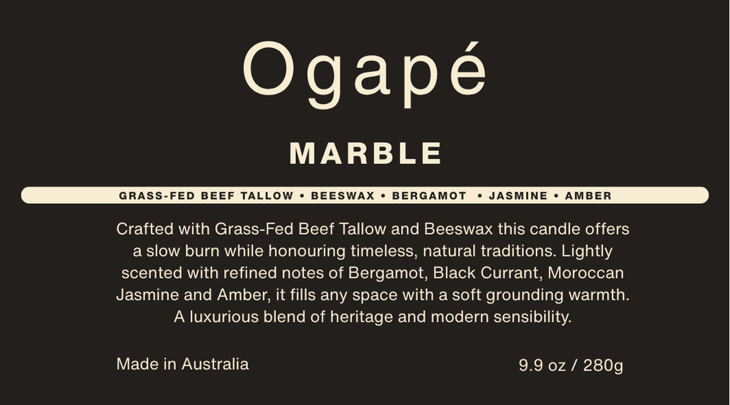Tallow & Beeswax Candle - Marble