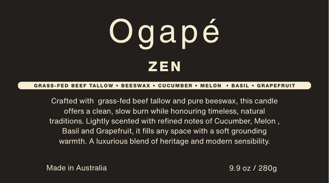 Tallow & Beeswax Candle - Zen